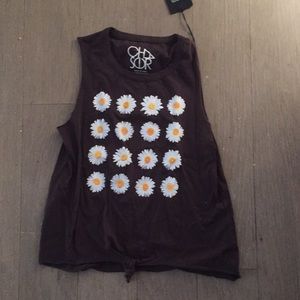 Chaser soft flower tank with tie hole, NWT